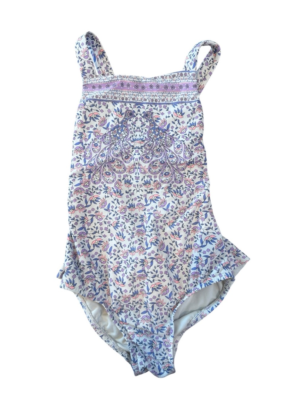Seafolly Floral Print Girls One-Piece Swimsuit in Lavender